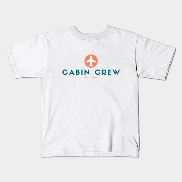 Retro Vintage Cabin Crew Lounge Bar Kids T-Shirt by Jetmike